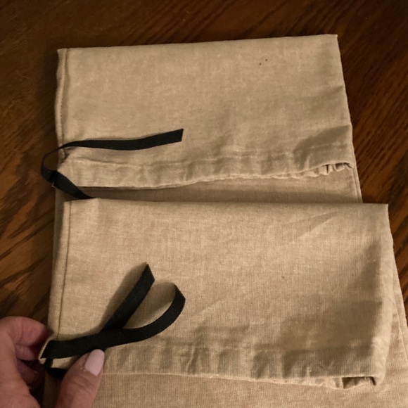 Gucci EUC Cotton Blend Logo Drawstring Dustbag pair.  17” L x 8-1/2” W - Picture 3 of 4